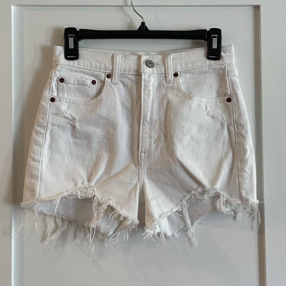 Abercrombie & Fitch White High Waist Women Shorts